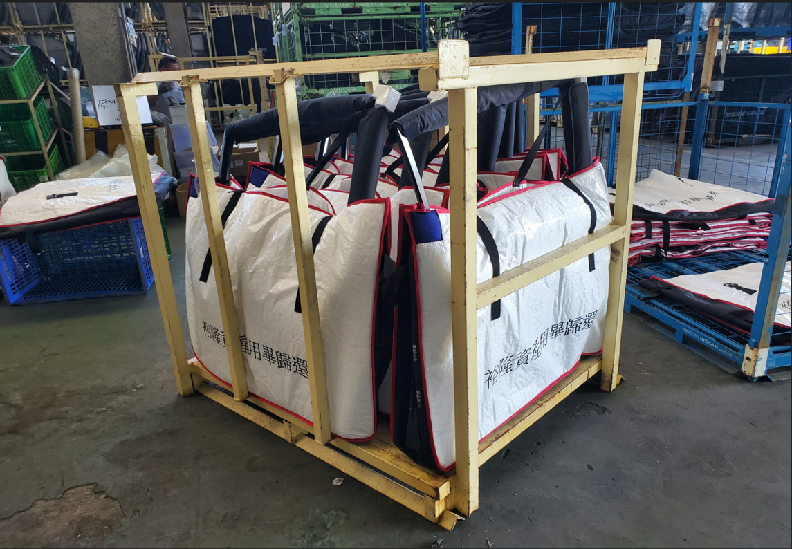 導入可回收尼龍袋(葉子板/引蓋/背門)降低包材塑膠量